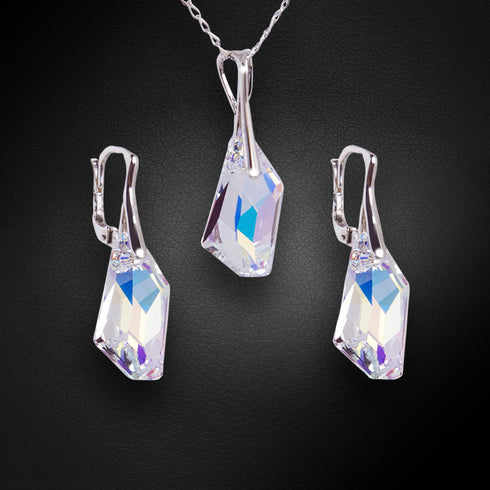 Серебряный комплект "Гипорборея (Aurore Boreale)" с кристаллами Swarovski™